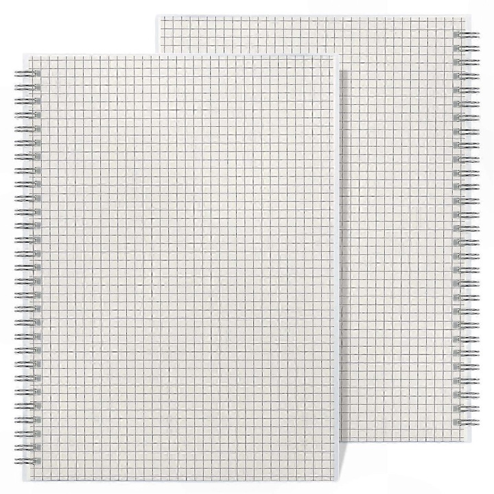 Caiet spiralat B5 FG123K0225-260807-4107, foi cu patratele, hartie 100 gsm, spirala metalica, coperta transparenta, 2 buc. (2 x 80 foi / 320 pag.), 17,6 x 25 cm