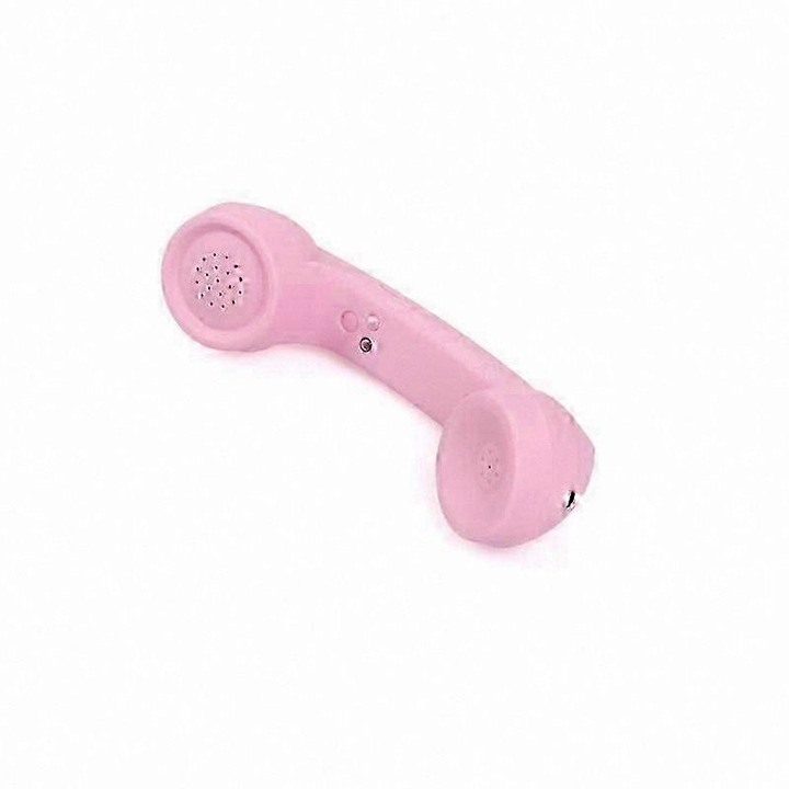 Receptor telefonic retro fara fir FG123K0225-260807-3831, Bluetooth, microfon extern, anti-radiatii, baterie 200 mAh, convorbiri pana la 12 h, incarcare USB, roz