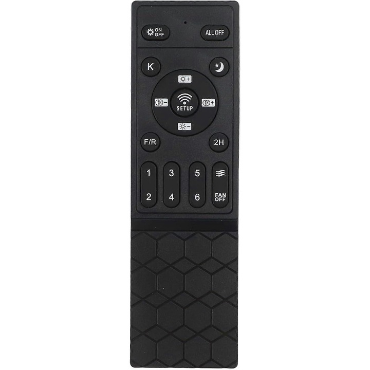 Telecomanda pentru ventilator de tavan, pentru ventilatoare DC 24V, controler inverter cu reglare continua (stepless) a intensitatii, 6 trepte viteza, timer 2H, negru