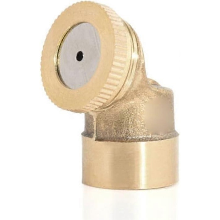 Duza de pulverizare din alama FG123K0225-260807-1997, reglabila, 1 orificiu, filet exterior, presiune lucru 2–4,5 kg, raza pulverizare 1–3 m, auriu