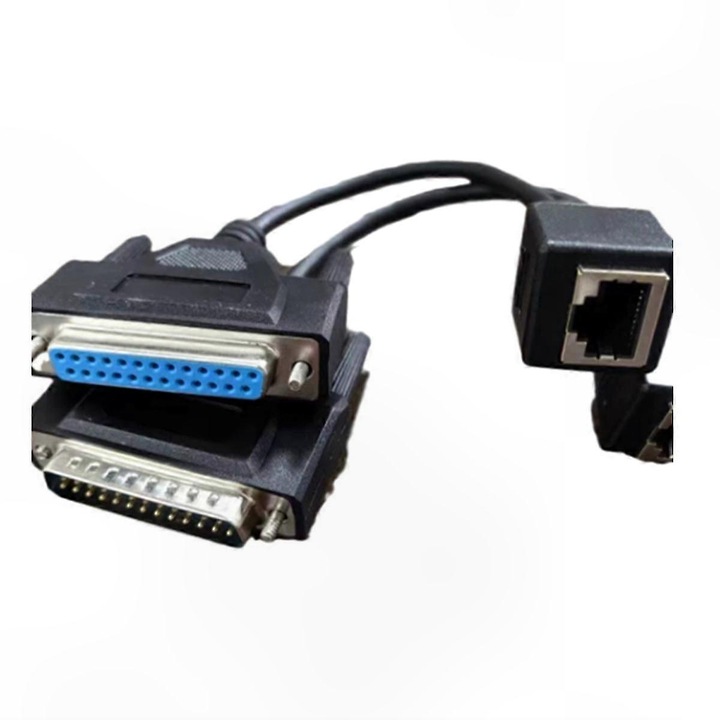 Cablu semnal ILDA la RJ45, adaptor DB25 masculin/feminin, conector RJ45 femela, negru, FG123K0225-260807-5457