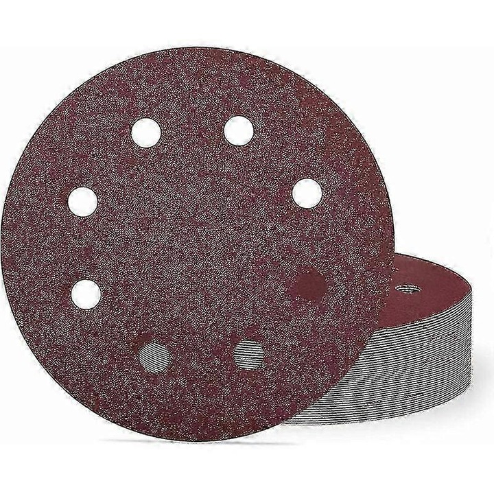 Disc abraziv 180 mm P240 FG123K0225-260807-2951, 8 orificii, cu velcro, oxid de aluminiu antistatic, maro, 40 buc