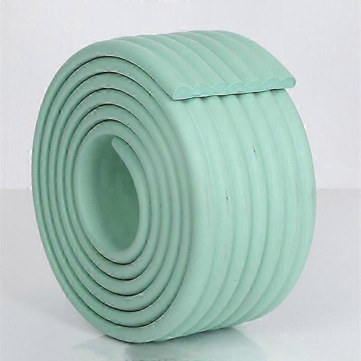 Banda de protectie pentru colturi si muchii din spuma, 80 mm x 8 mm x 2 m, verde deschis, cu banda adeziva dubla