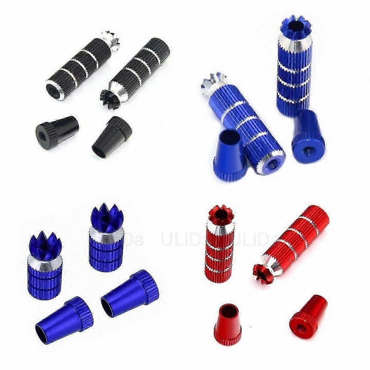 Capete pentru manete transmiter radio FG123K0225-260807-4991, din aliaj de aluminiu antiderapant, compatibile M2.5/M3/M4, orificiu 3/4 mm, Multicolor, set (2 capete + 2 baze)