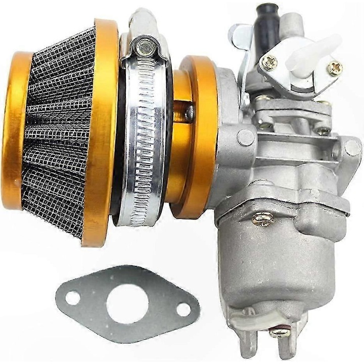 Carburator cu filtru de aer FG123K0225-260807-5393, pentru motoare 2-timp 47/49cc, admisie O 13 mm, filtru O 44 mm, inclus, Multicolor