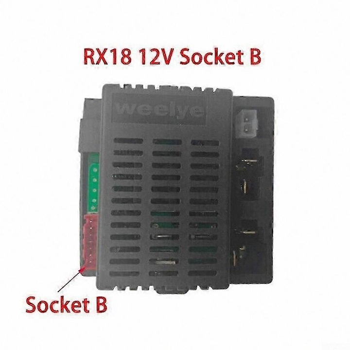 Receptor RX18 12V Socket B pentru masinute electrice de jucarie, negru