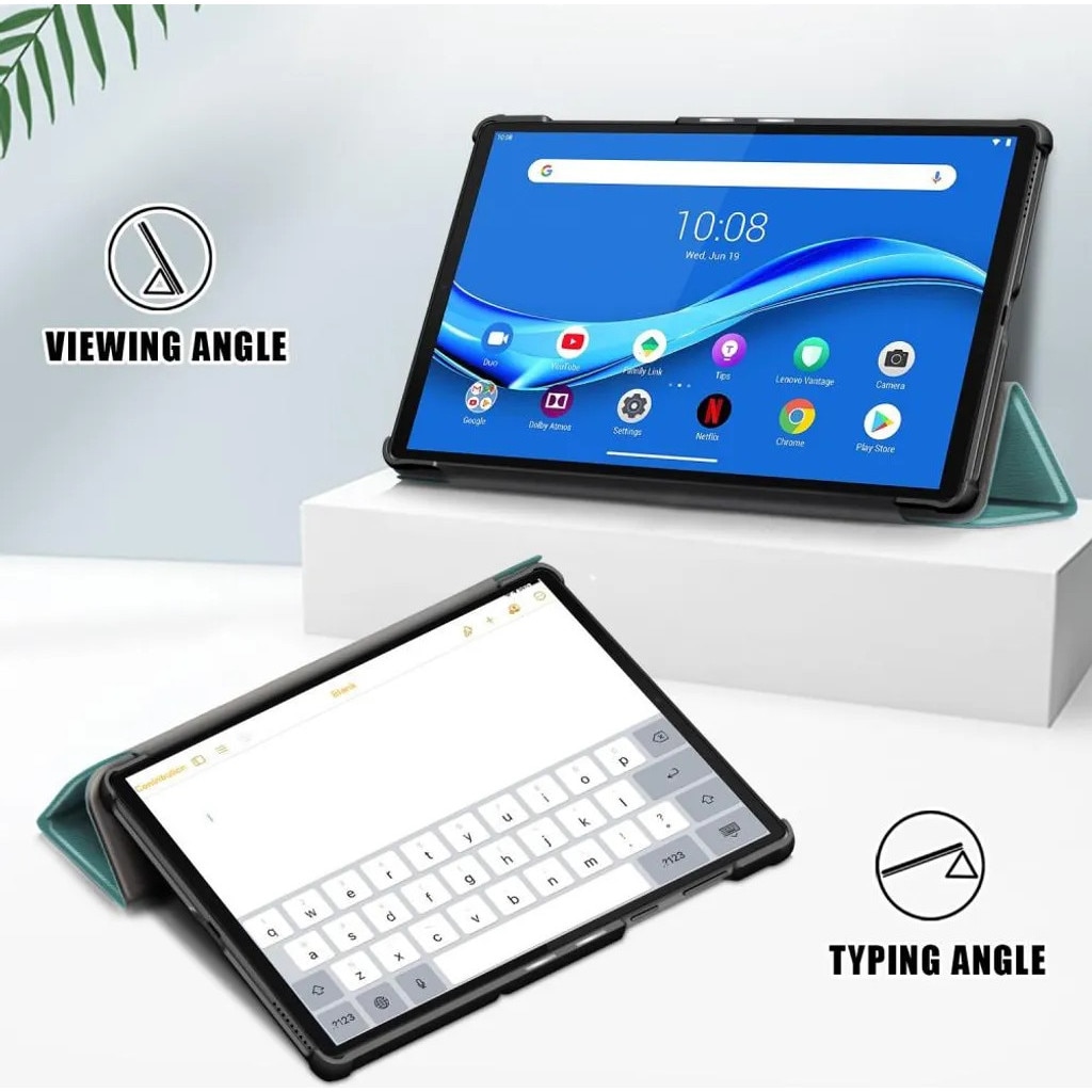 Husa tableta pentru Lenovo Tab M10 FHD Plus, tri-fold cu suport, functie sleep/wake, verde menta, K0345-0808-KFCJ-xw164