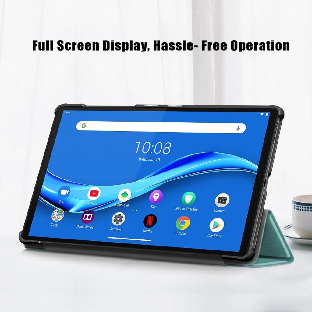Husa tableta pentru Lenovo Tab M10 FHD Plus, tri-fold cu suport, functie sleep/wake, verde menta, K0345-0808-KFCJ-xw164