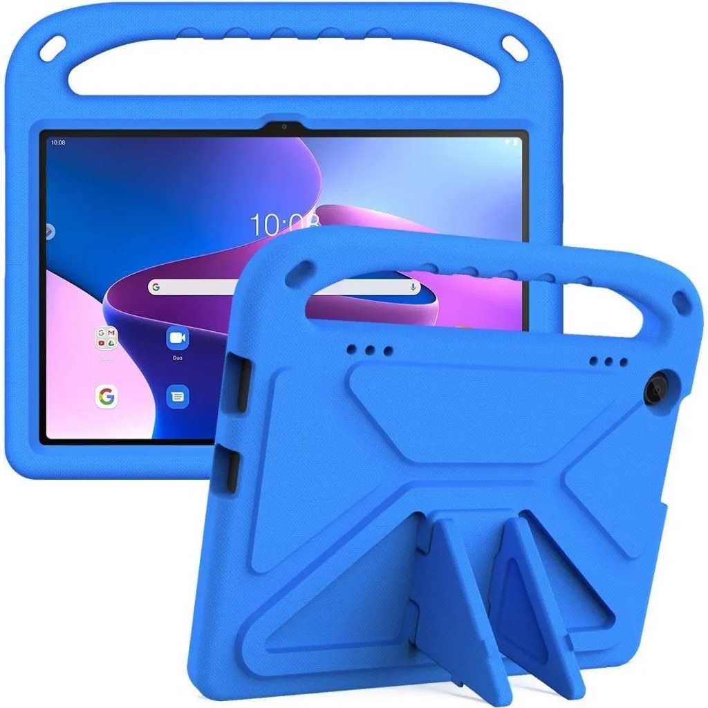 Husa protectoare pentru Lenovo Tab M10 Gen 3 K0345-0808-KFCJ-xw161, antisoc pentru copii, cu maner si suport incorporat, albastru