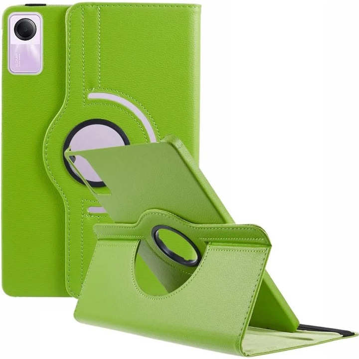 Husa rotativa 360° pentru Xiaomi Redmi Pad SE (11 inch) din piele ecologica, verde, cod K0345-0808-KFCJ-xw162