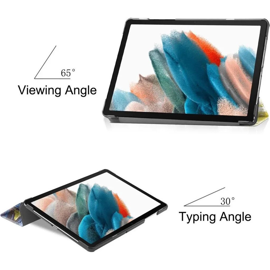Husa pentru Samsung Galaxy Tab A9 K0345-0808-KFCJ-xw91, suport pliabil tri-fold, functie sleep/wake, imprimat Starry Night, multicolor