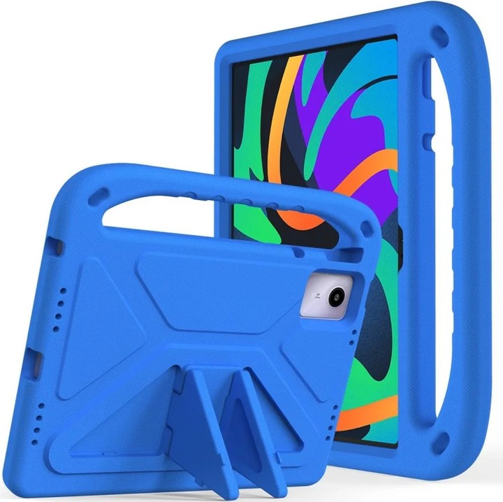 Husa de protectie pentru Lenovo Tab M11 K0345-0808-KFCJ-xw73, antisoc, cu maner si suport incorporat, albastru