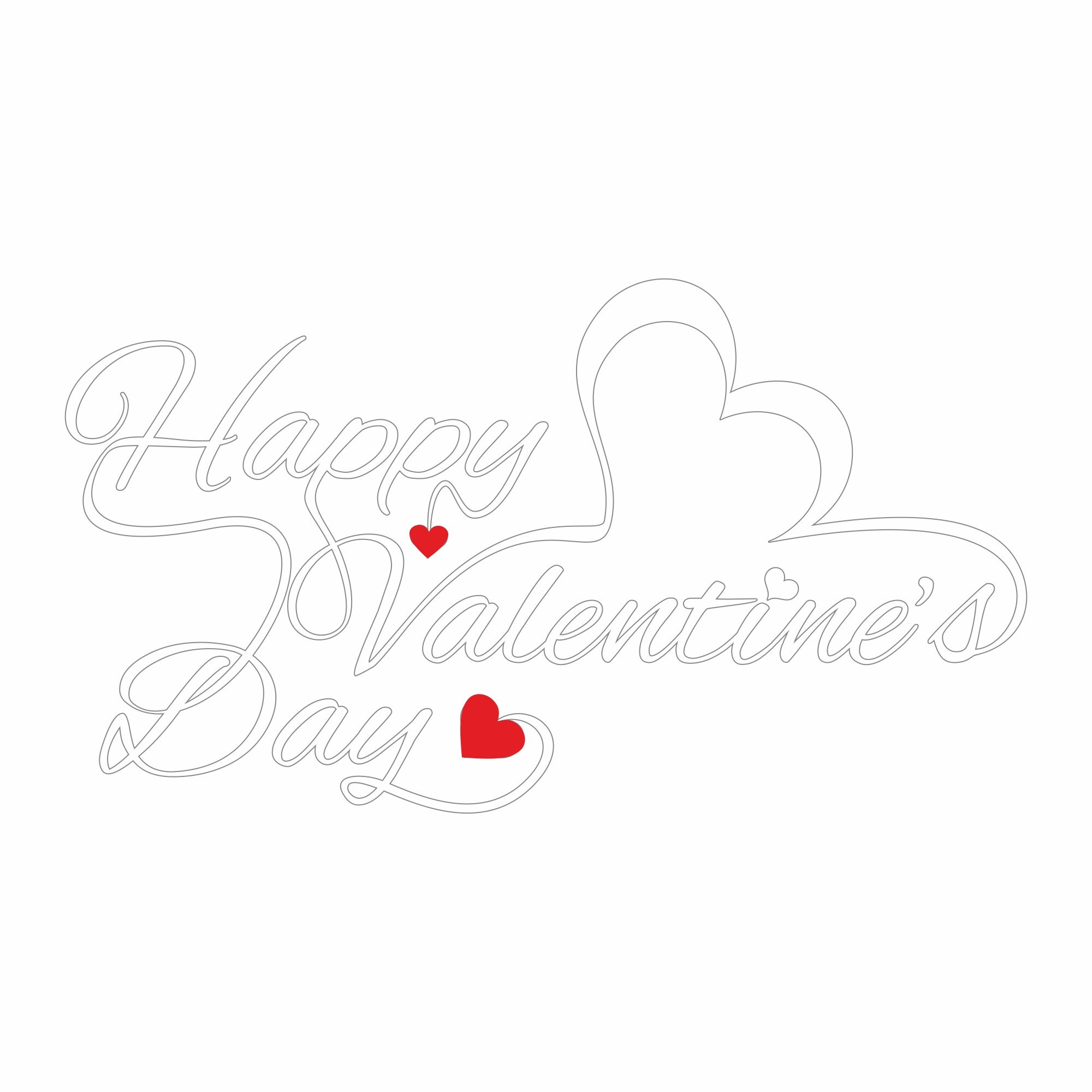 Sticker decorativ iStick, Happy Valentine's Day, 162x90cm