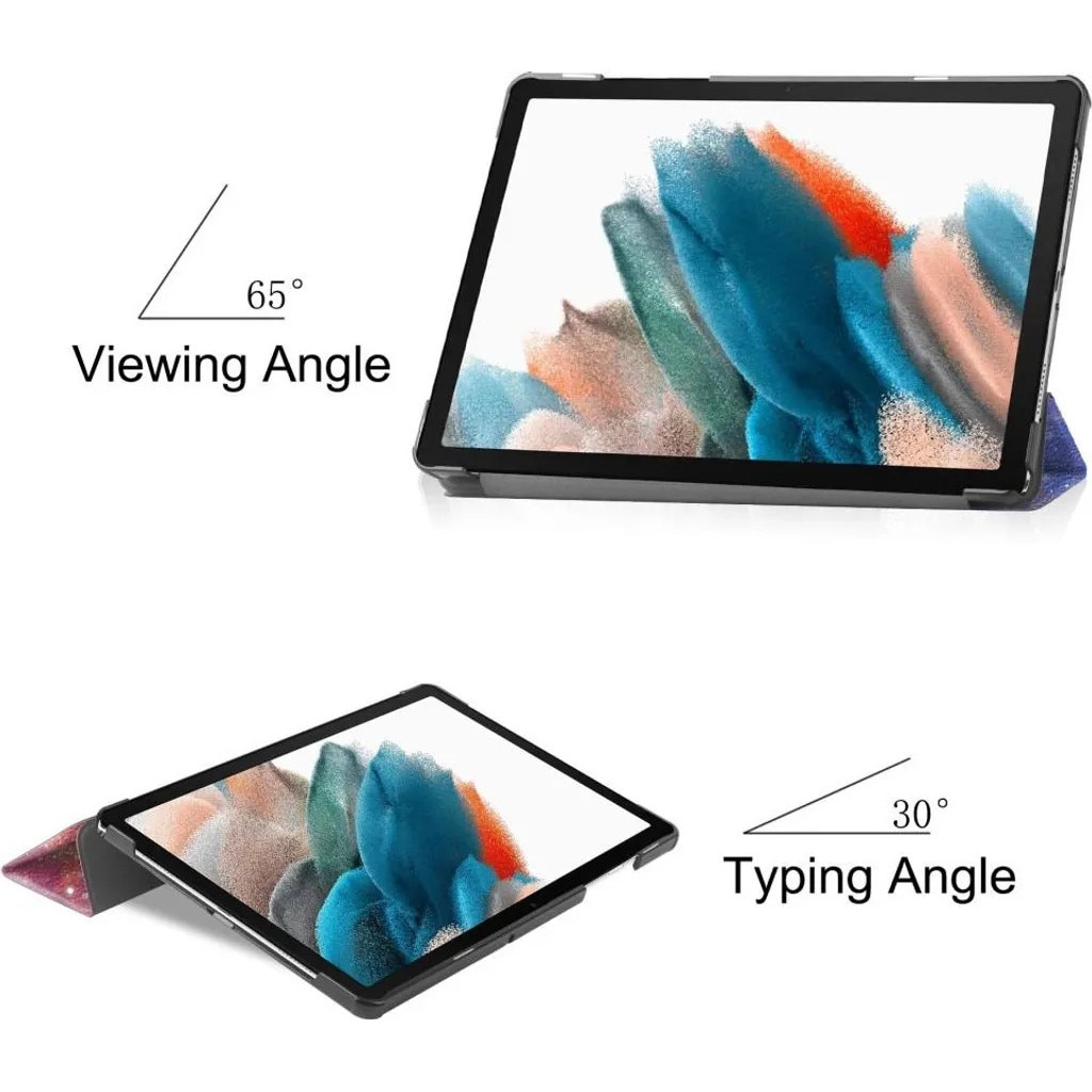 Husa pentru Samsung Galaxy Tab A9 Plus K0345-0808-KFCJ-xw252, tri-fold cu suport si functie sleep/wake, multicolor
