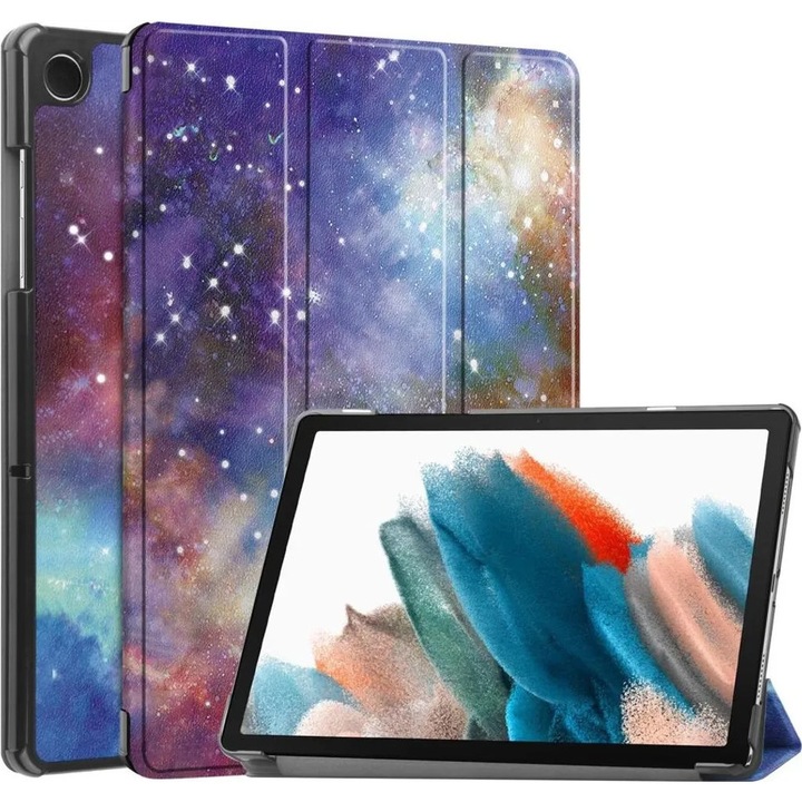 Husa pentru Samsung Galaxy Tab A9 Plus K0345-0808-KFCJ-xw252, tri-fold cu suport si functie sleep/wake, multicolor