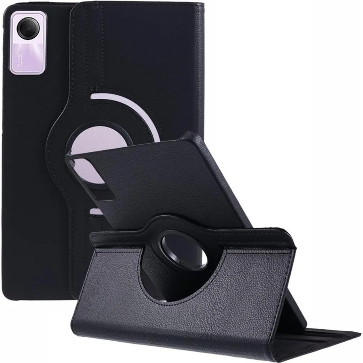 Husa rotativa 360° pentru Xiaomi Redmi Pad SE (11 inch), din piele ecologica, negru, K0345-0808-KFCJ-xw80
