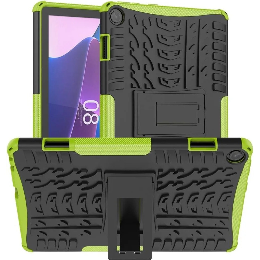 Husa de protectie pentru Lenovo Tab M10 (3rd Gen) cu stand, doua straturi TPU+PC, negru/verde, K0345-0808-KFCJ-xw462