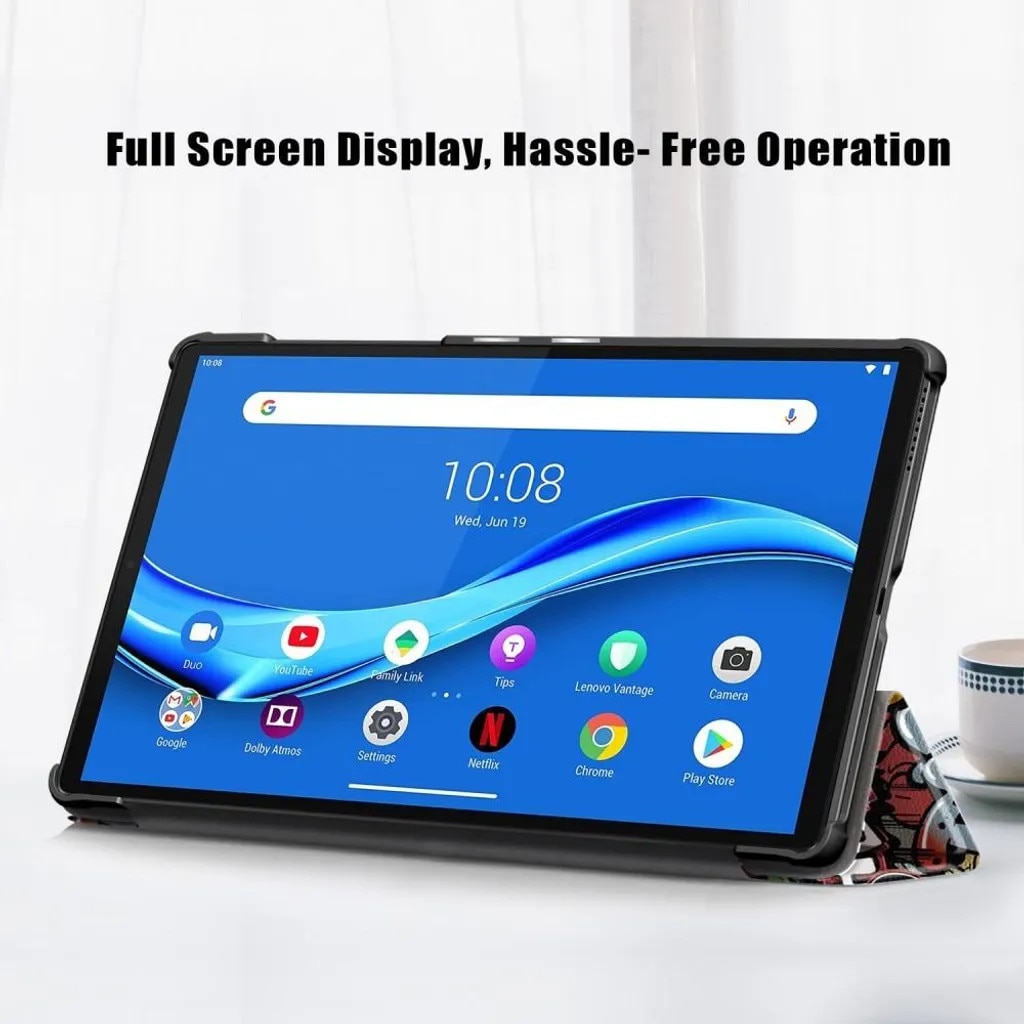 Husa pentru Lenovo Tab M10 FHD Plus K0345-0808-KFCJ-xw610, cu suport tri-fold si functie sleep/wake, Multicolor