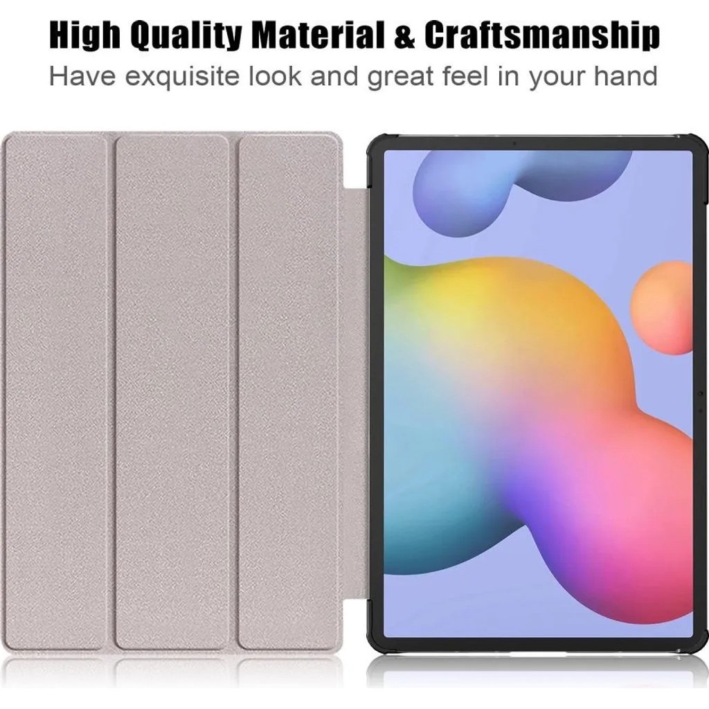Husa tri-fold pentru Samsung Galaxy Tab S7 FE/S7 Plus/S8 Plus, cu functie auto sleep/wake si suport, negru, model K0345-0808-KFCJ-xw703