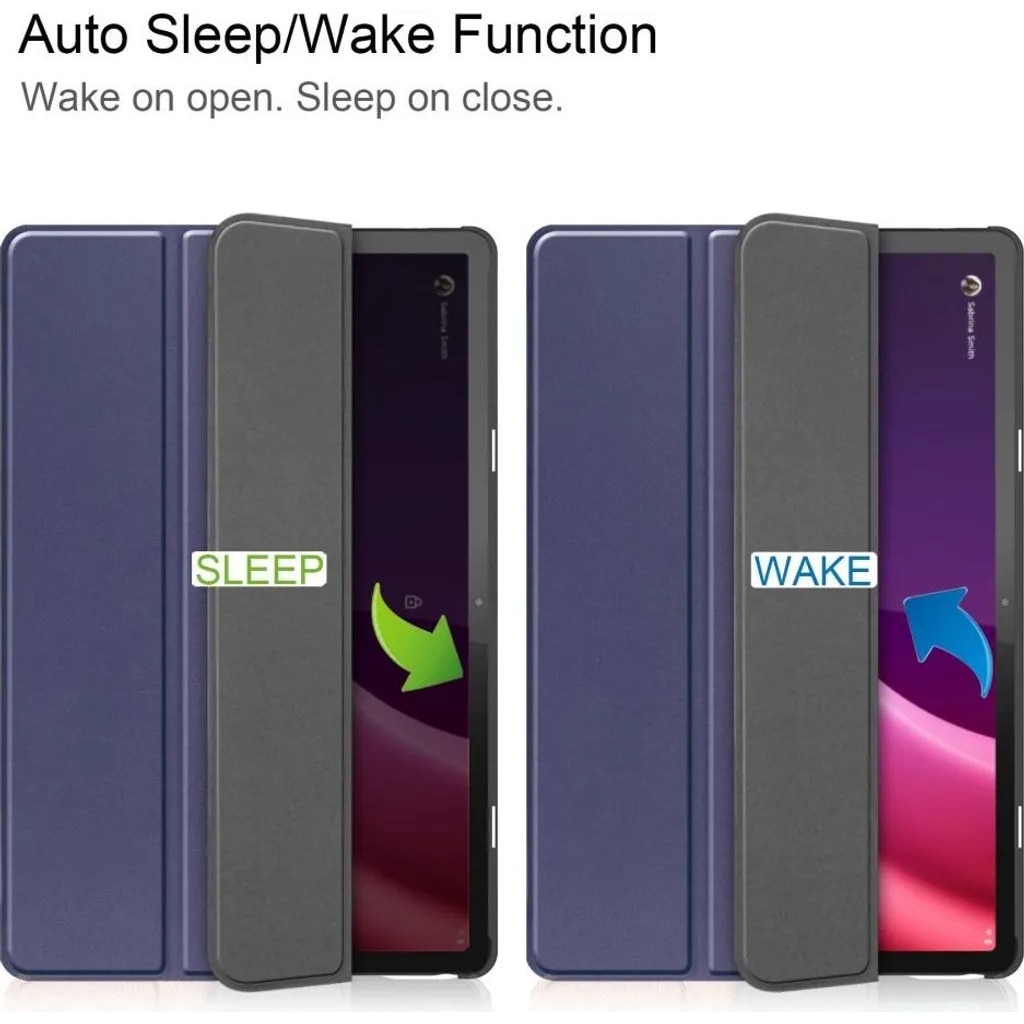 Husa tri-fold cu clapeta pentru Lenovo Tab P11 Gen 2, functie sleep/wake, albastru, K0345-0808-KFCJ-xw737