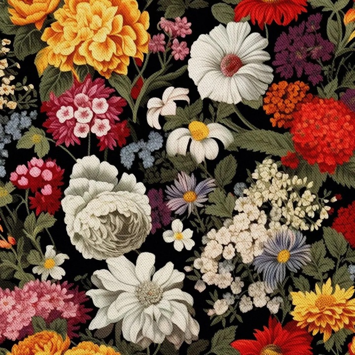 Oxford kültéri szövet Blumen I DX5557 minta, 100% poliészter PU bevonattal, vízálló, 210 g/m², szélesség 155 cm, többszínű