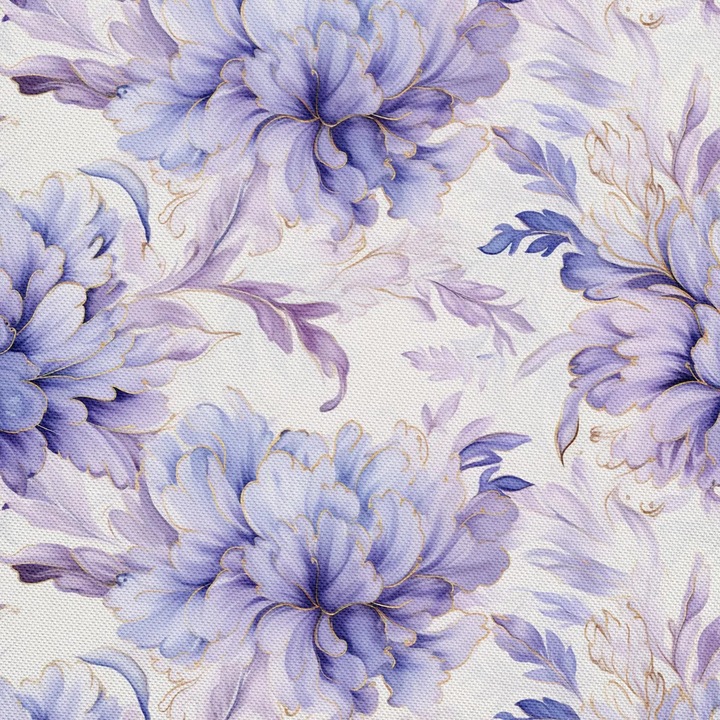 Oxford textil anyag, vászon típusú DX2237 K0345-0808-KFCJ-xw1227, 100% poliészter PU bevonattal, 210 g/m², szélesség 155 cm, lila/krém virágmintás, méterre kapható