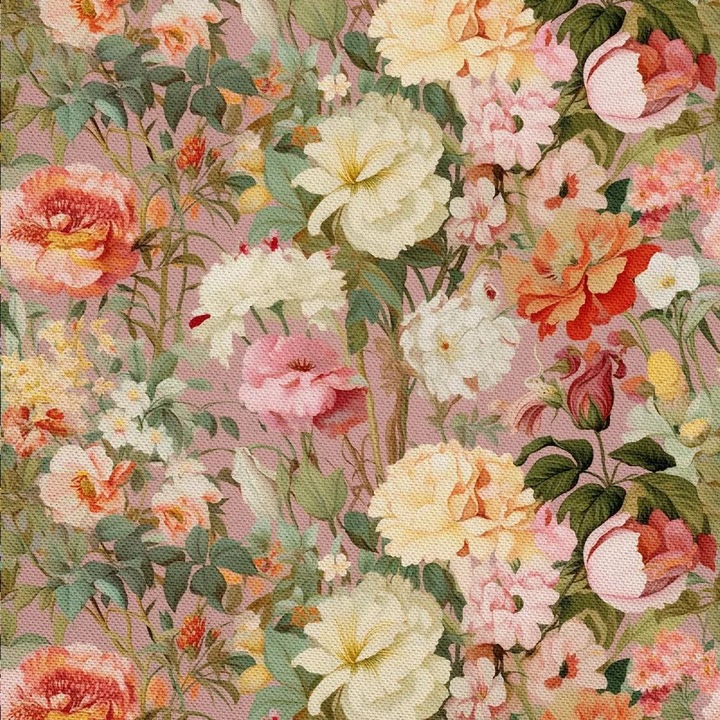 Oxford kültéri textil anyag DX5539, virágmintás I, 100% poliészter, vízálló PU bevonat, 210 g/m², szélesség 155 cm, többszínű, méterre kapható