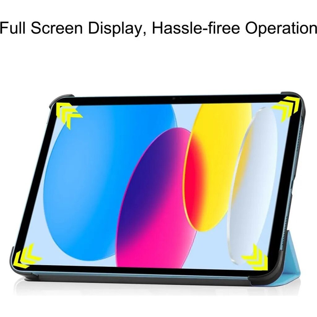 Husa tri-fold pentru iPad 10.9 (2022) si iPad (2025), functie sleep/wake si suport stand pliabil, albastru deschis, K0345-0808-KFCJ-xw1350