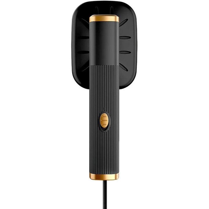 Mini fier de calcat cu aburi K0345-0808-KFCJ-xw10418, 1000 W, incalzire 15 s, portabil, negru/auriu