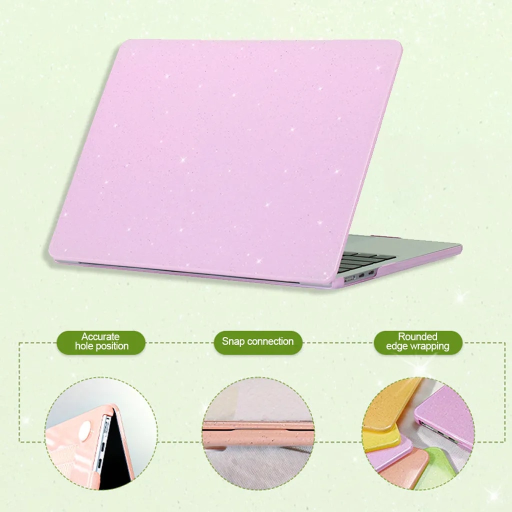 Husa laptop pentru 13.6 Air A2681, carcasa protectoare rigida din plastic, roz sclipitor, cod K0345-0808-KFCJ-xw13341