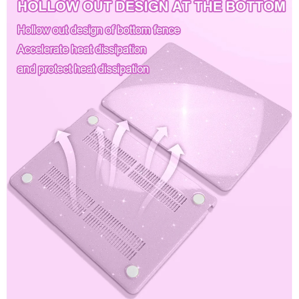 Husa laptop pentru 13.6 Air A2681, carcasa protectoare rigida din plastic, roz sclipitor, cod K0345-0808-KFCJ-xw13341