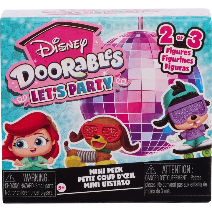 Фигурка Disney Doorables Giochi Preziosi Let's Party DRB23000, 2–3 изненадващи фигурки, многоцветен