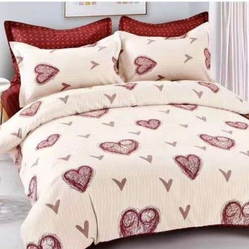 Lenjerie de pat cu doua fete bumbac de lux 2 persoane, 6 piese, color Katia473