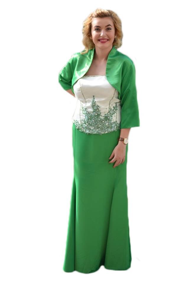 Rochie de gala superba, din trei piese, D&J Exclusive, Verde