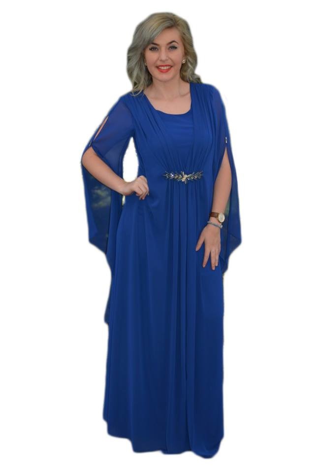 Rochie de gala lunga, design deosebit , D&J Exclusive, Albastru