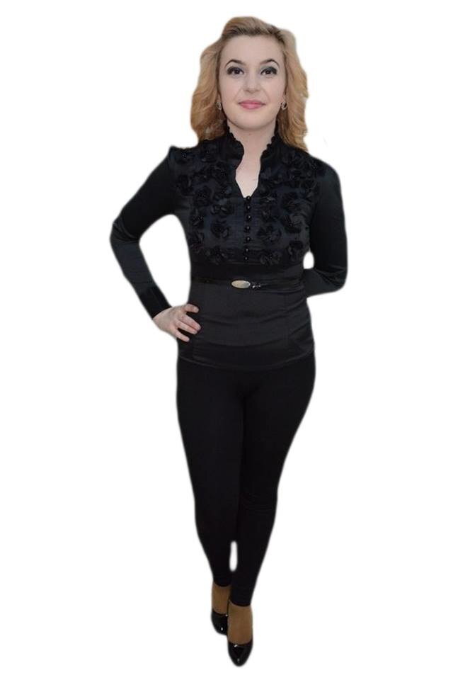 Camasa cu design modern, curea simpla, D&J Exclusive, Negru