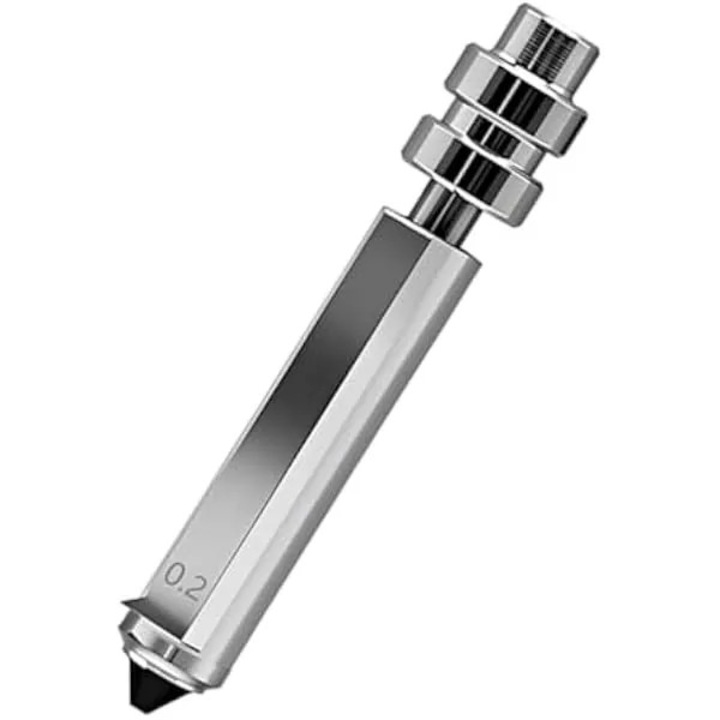 K0569-260808-2489-AMC extrudáló fúvóka Anycubic Kobra X-hez, nikkelezett bimetál edzett acélból, 0,2 mm, 300°C-ig hőálló, ezüst
