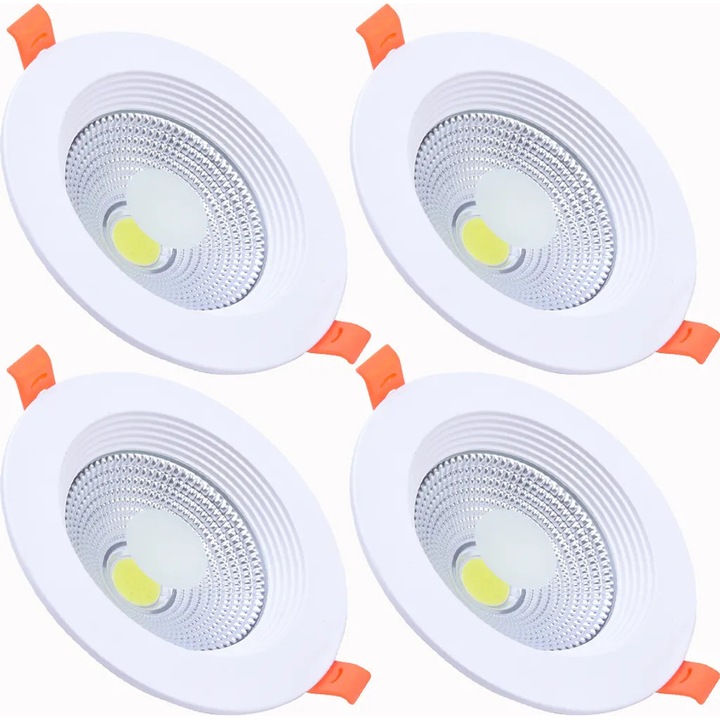 Комплект от 4 вградени LED COB спота K0345-0808-KFCJ-xw27712, 10W, 1000 lm, CRI 90, 120°, топло бяло, изрез O9,5 см
