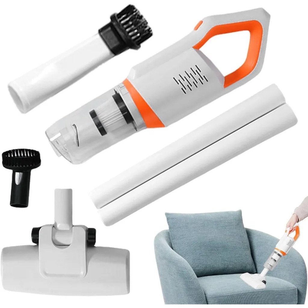 Aspirator vertical fara fir K0345-0808-KFCJ-xw28520, 2 in 1 cu functie mop, 10 W, acumulator 1200 mAh, filtru HEPA, incarcare USB, alb