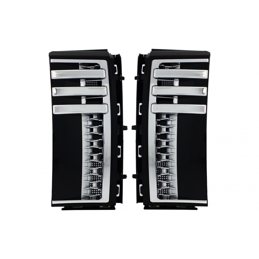 Grile Laterale compatibil cu Range Rover Vogue III L322 2002-2012 Autobiography Side Vents Piano Black Silver Edition