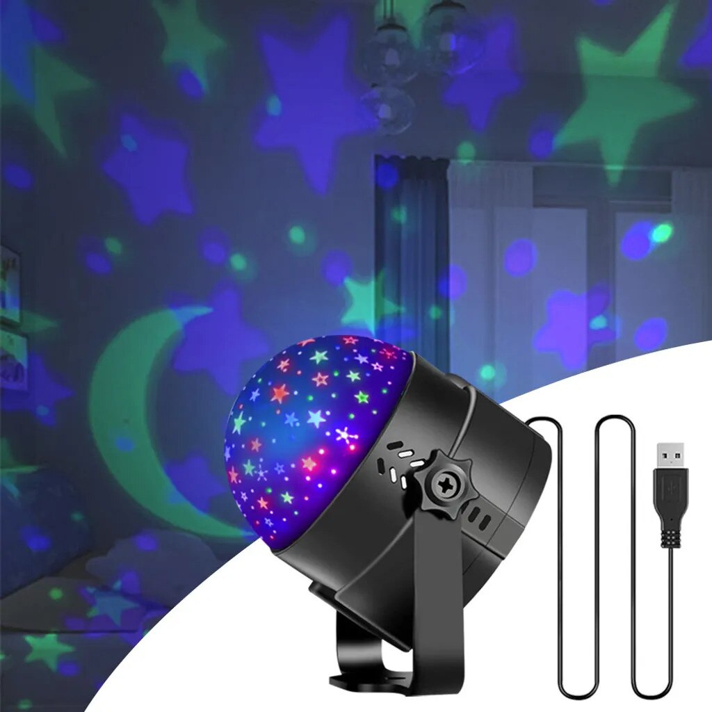 Proiector LED disco K0345-0808-KFCJ-xw27579, efect stele si luna