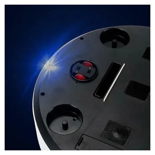 Aspirator robot K0544-26808-667-MLC, 5 in 1 (maturare, aspirare, spalare, pulverizare, lumina LED), USB reincarcabil, 1200 mAh, 90 min autonomie, negru, 25x25x6.5 cm