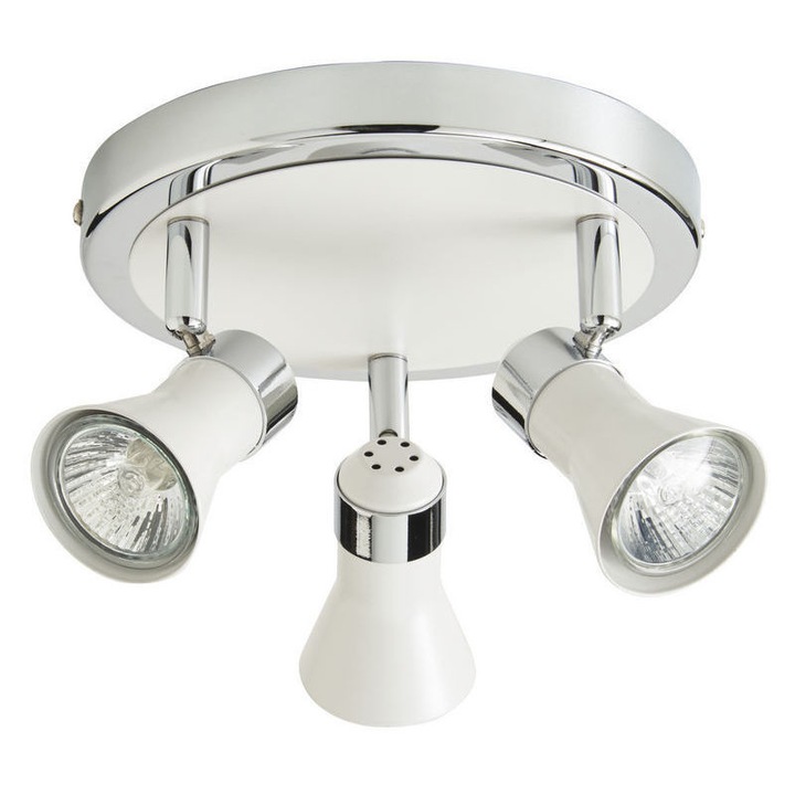 Прожектор 3 X GU10 хром бял