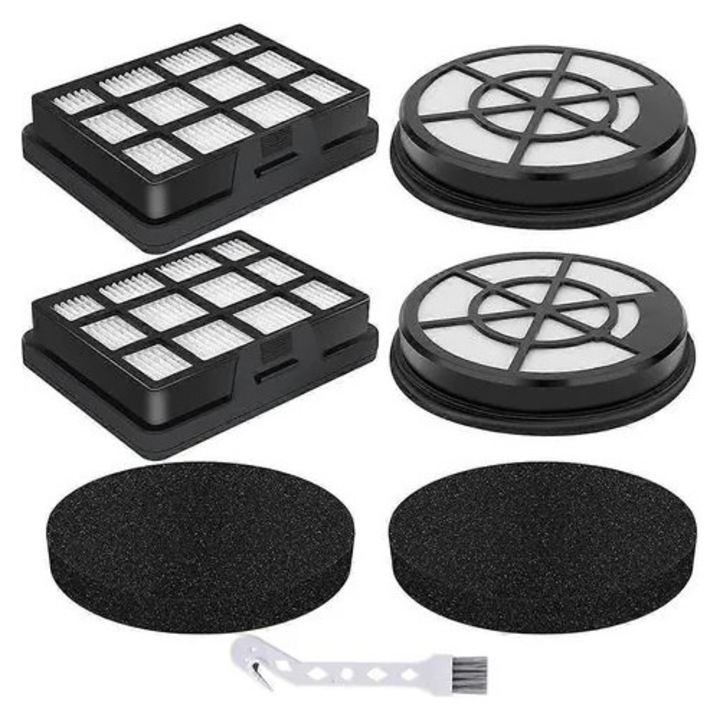 Filtre HEPA de schimb pentru aspirator, compatibil BBZ152EF (serie 2) – inlocuieste BBZ152EF/12025213/17001740, set 2 filtre frontale + 2 filtre posterioare + 2 spume + perie de curatare, negru/alb, cod K0569-260808-117-MNC