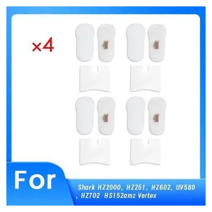 Filtre de schimb pentru aspirator, kit 8 piese (4 HEPA + 4 spuma/feutre), compatibil cu Shark HZ2000/HZ2002/HZ251/HZ602/UV580/HZ702, alb, K0569-260808-305-MNC