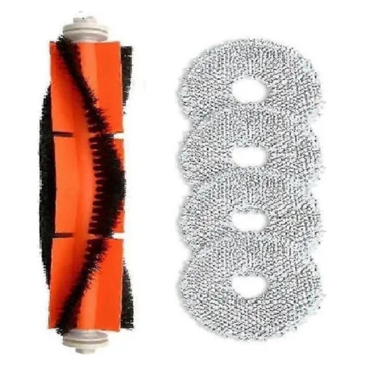Perie principala si lavete de schimb pentru aspirator robot, compatibil cu L10S Ultra, perie principala + 4 lavete microfibra, portocaliu/gri, K0569-260808-448-MNC
