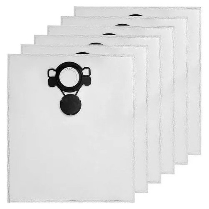 Set 6 saci pentru aspirator compatibili Makita VC2000L/VC2010L/VC2012L/VC2511L/VC2512L/VC3011L/VC3012L si Nilfisk Alto Aero 20/21/25/26/31, multicouche, material netesut, alb, K0569-260808-951-MNC