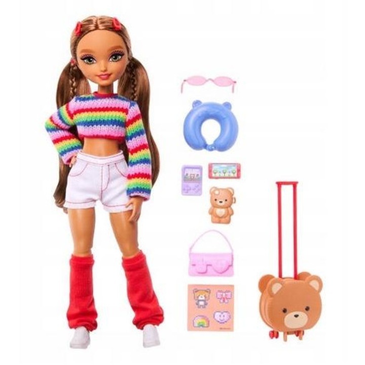 Papusa Barbie Dream Besties Mattel, set weekend cu accesorii de calatorie, multicolor, cod 788287