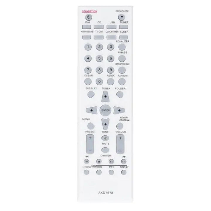 Telecomanda de inlocuire AXD7678, compatibila cu Pioneer audio, ABS, alb, functioneaza cu 2 x AAA (baterii neincluse)