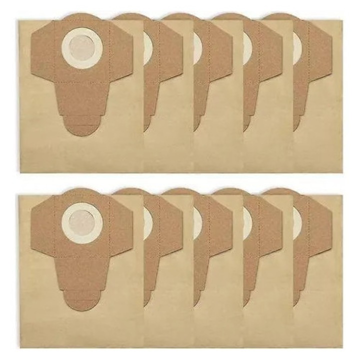 Saci pentru aspirator compatibili cu Einhell BT-VC 1250S, K0544-26808-3637-MLC, din hartie, 20 L, maro, set 10 buc.
